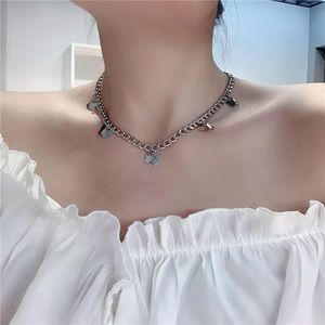 Silver Thick Aesthetic Butterfly Choker